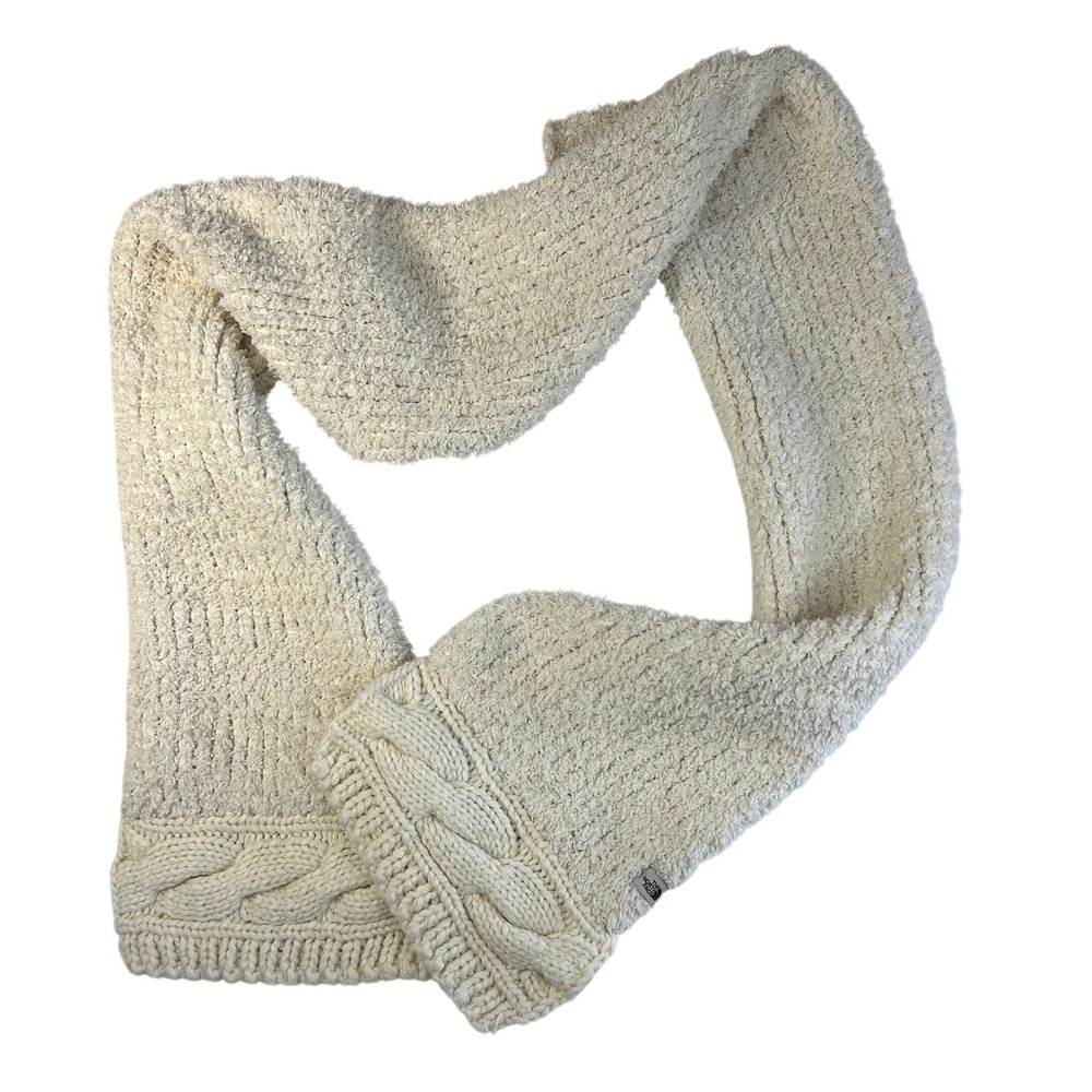 The North Face Gorpcore Cable Knit Plush Scarf OS‎ Cream Winter Cabin